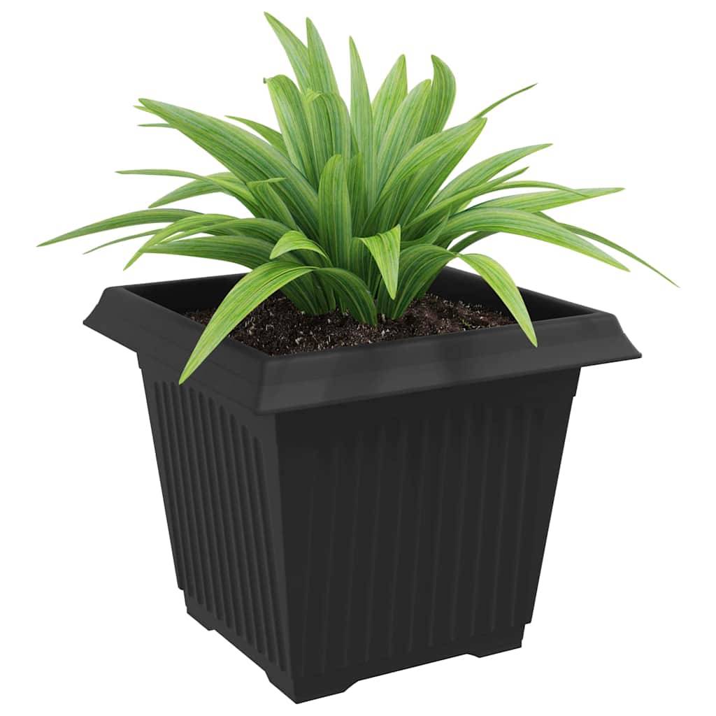 Pot de Fleurs Carré 6 pcs | Bac à fleurs Noir 43 x 43 x 33.5 cm Plastique - Image 3