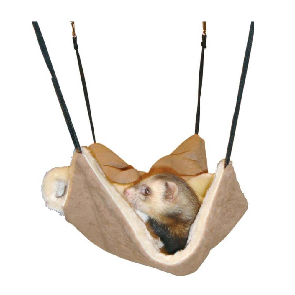 Hamac avec cachette, 30 x 26 cm, Brun en daim pour Furet - Image 1