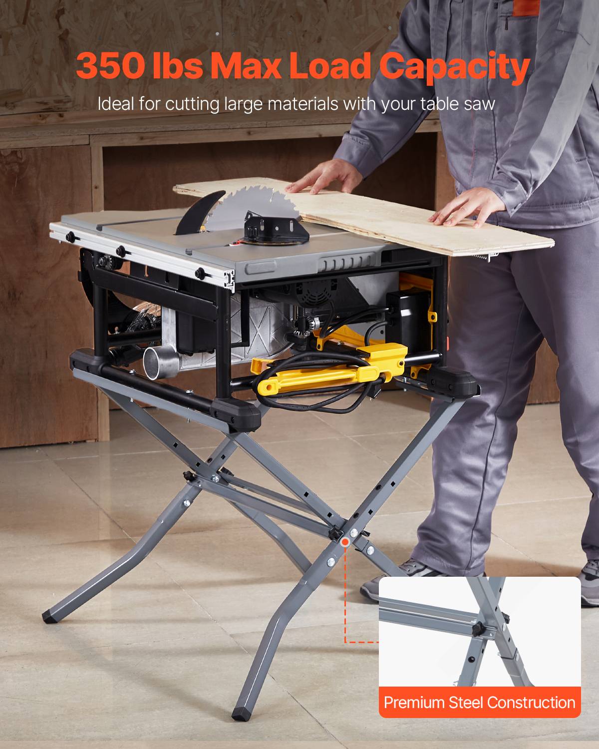 VEVOR Support pliable scie table, charge 158.76kg, compact, robuste, universel. - Image 4