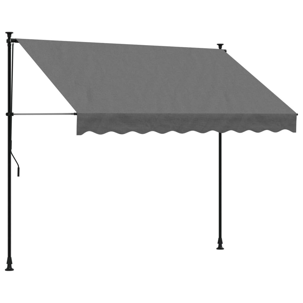 Store Banne - Store rétractable - Auvent extérieur anthracite 250x150 m tissu et acier-JU12055 - Image 1