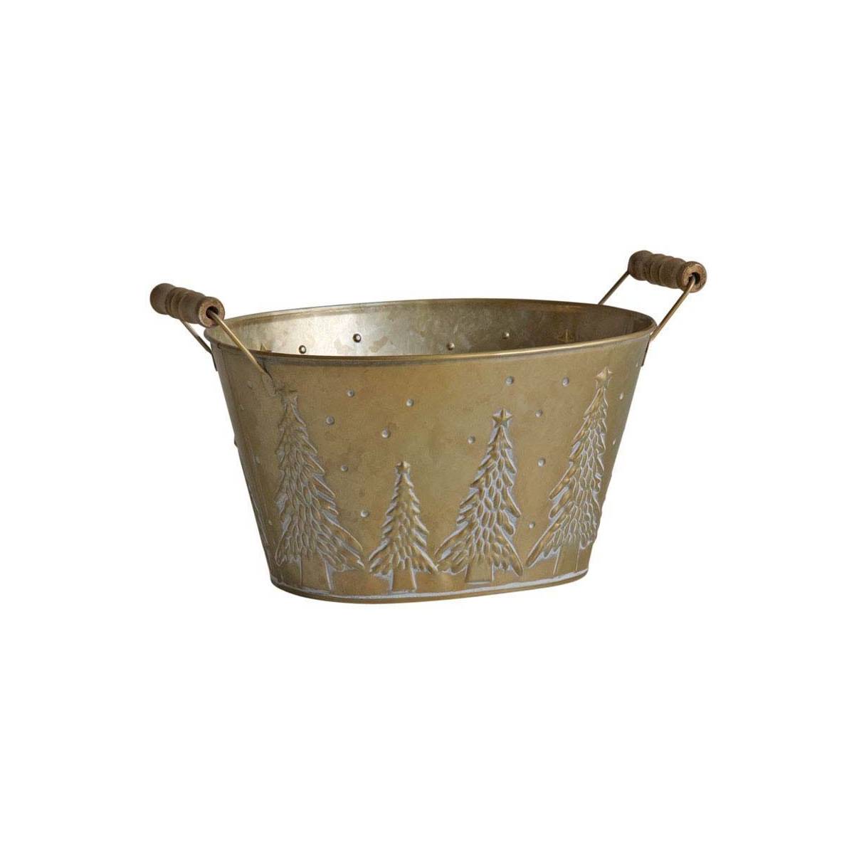 Aubry Gaspard - Corbeille en métal sapin de Noël 23 cm