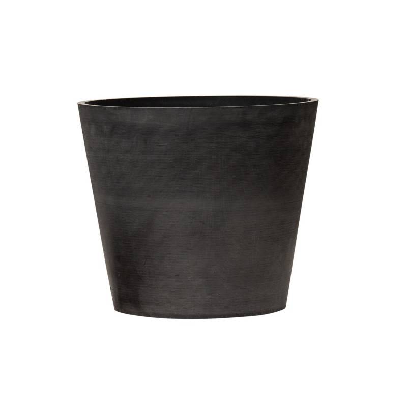 Pot de fleurs rond en plastique recyclé - Noir 40 cm - Novavita - Image 1