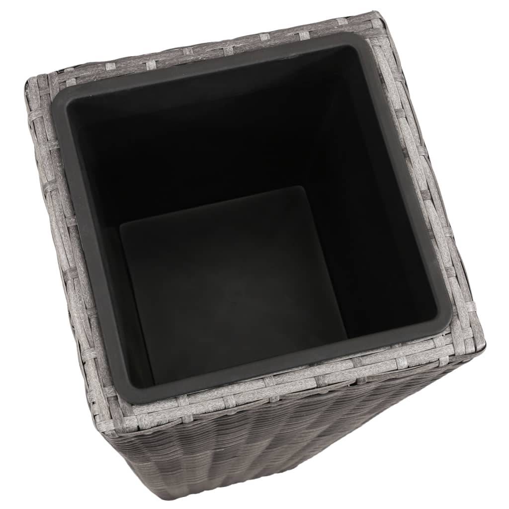 Jardinière | Lits surélevés de jardin 3 pcs Résine tressée Gris - Image 7