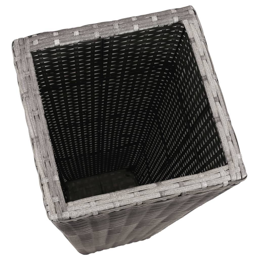 Jardinière | Lits surélevés de jardin 3 pcs Résine tressée Gris - Image 6