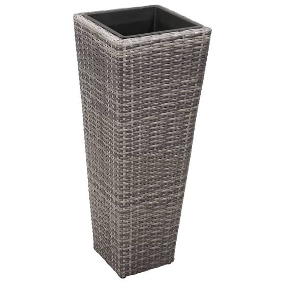 Jardinière | Lits surélevés de jardin 3 pcs Résine tressée Gris - Image 3