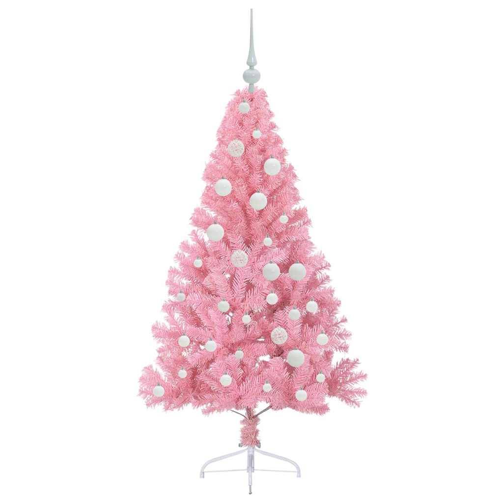 Vidaxl - Sapin de Noël artificiel pré-éclairé Rose 120 cm PVC vidaXL 3397053 - Image 5