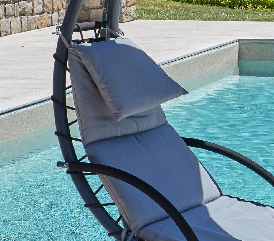 Ozalide - Transat de jardin suspendu  gris anthracite  BENDIGO - Image 2