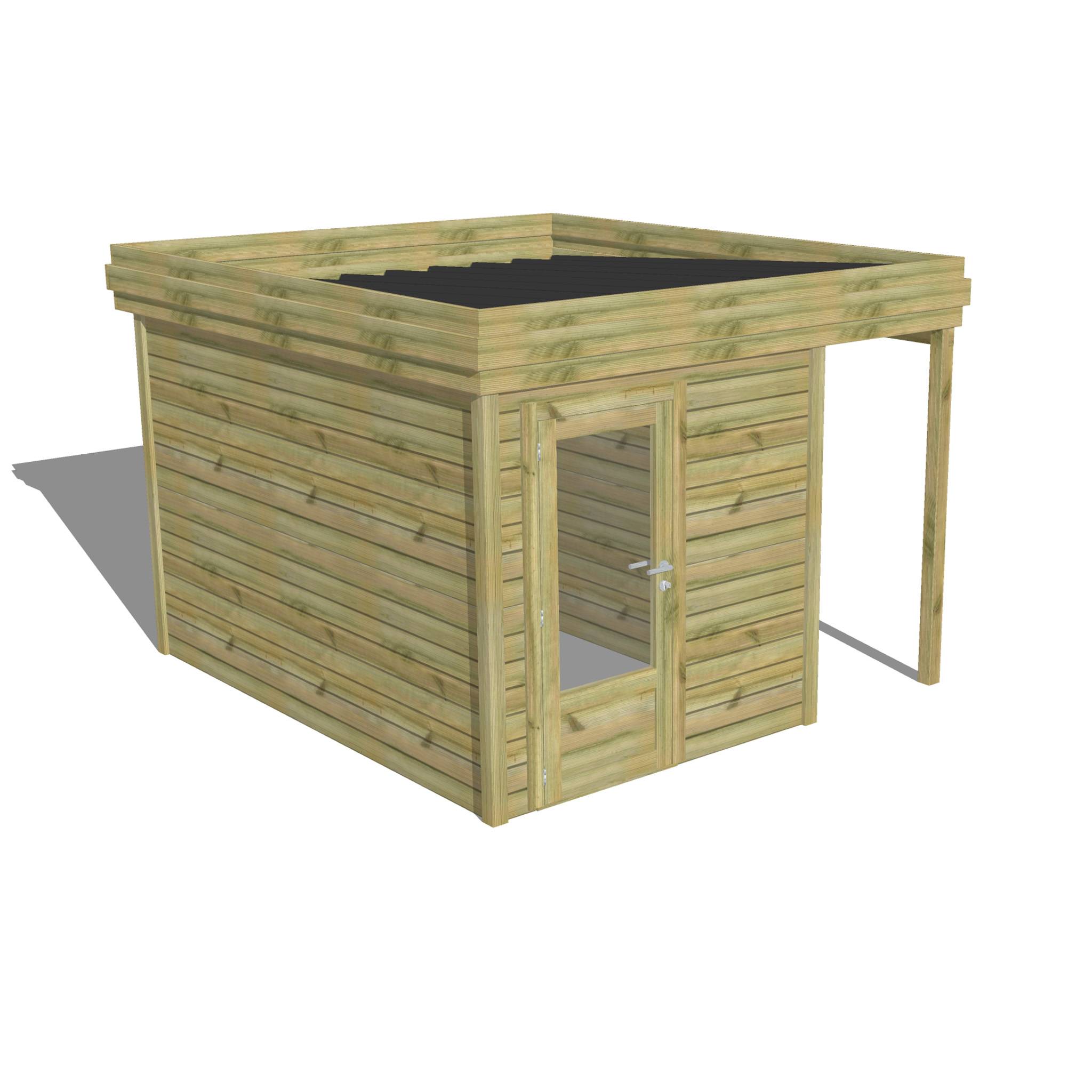 ABRI DE JARDIN bois  autoclave 27mm - 3,14x3,44m / 11m2 - Bac acier - Abri Français - Image 1