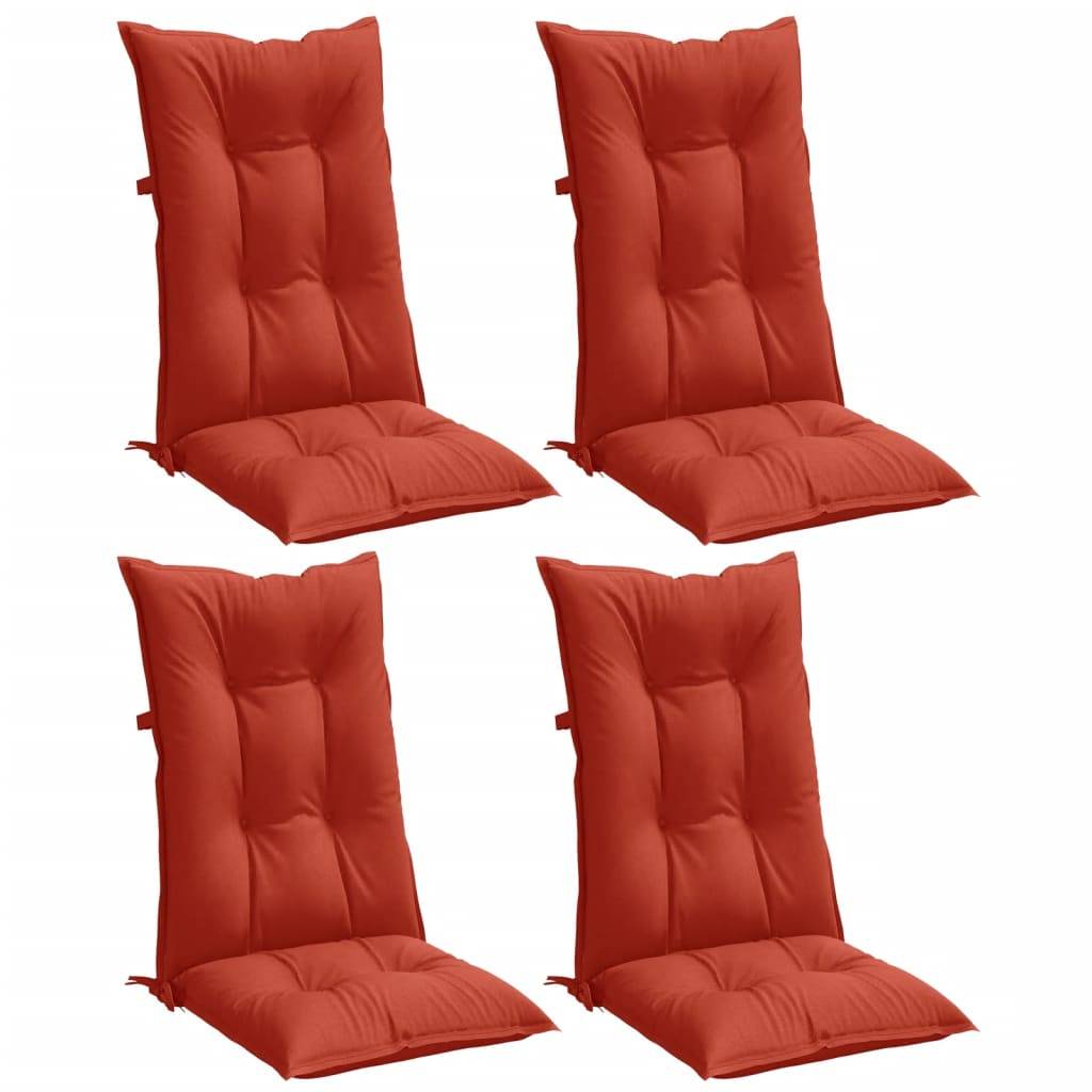 PANGIVO - Coussins de chaise dossier haut polyester rouge mélangé 120 x 50 x 7 cm - PANGIVO - Image 4