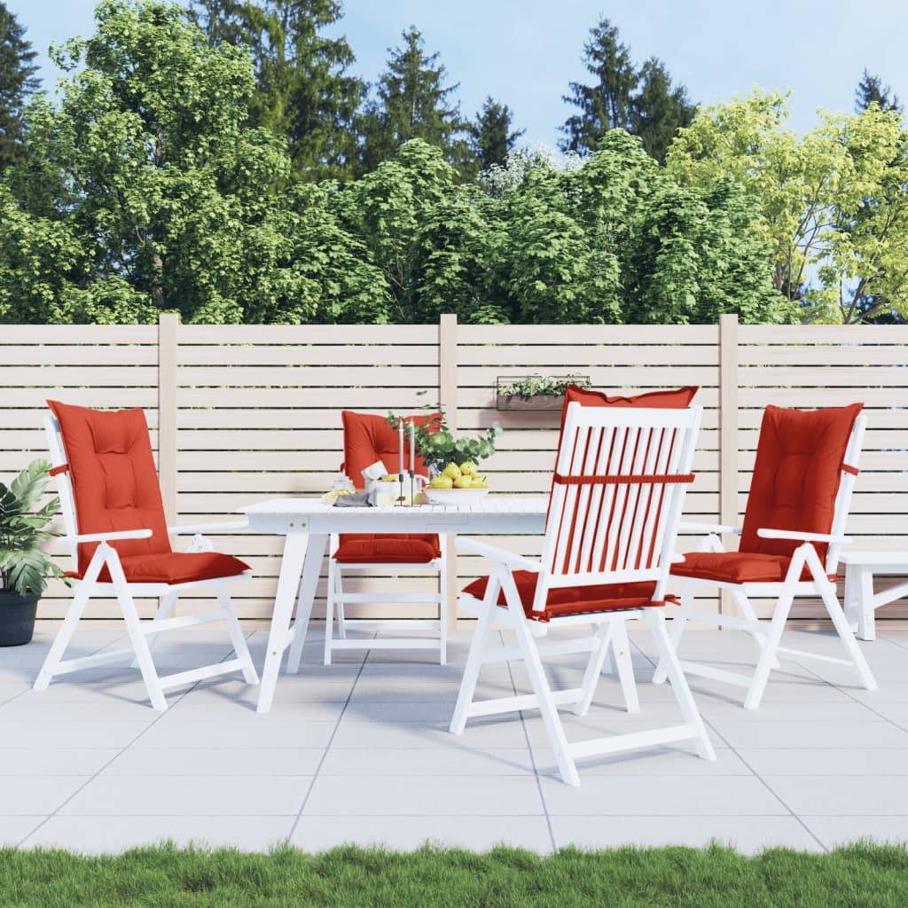 PANGIVO - Coussins de chaise dossier haut polyester rouge mélangé 120 x 50 x 7 cm - PANGIVO - Image 3