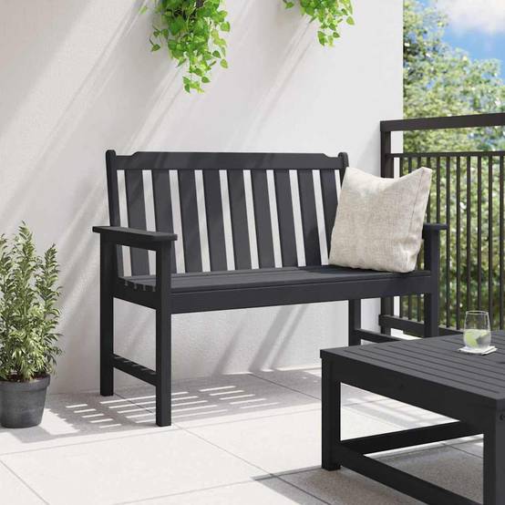 Maison Chic - Banc de jardin - Banquette avec coussin Noir 120 x 59 x 88cm Plastique - Image 4