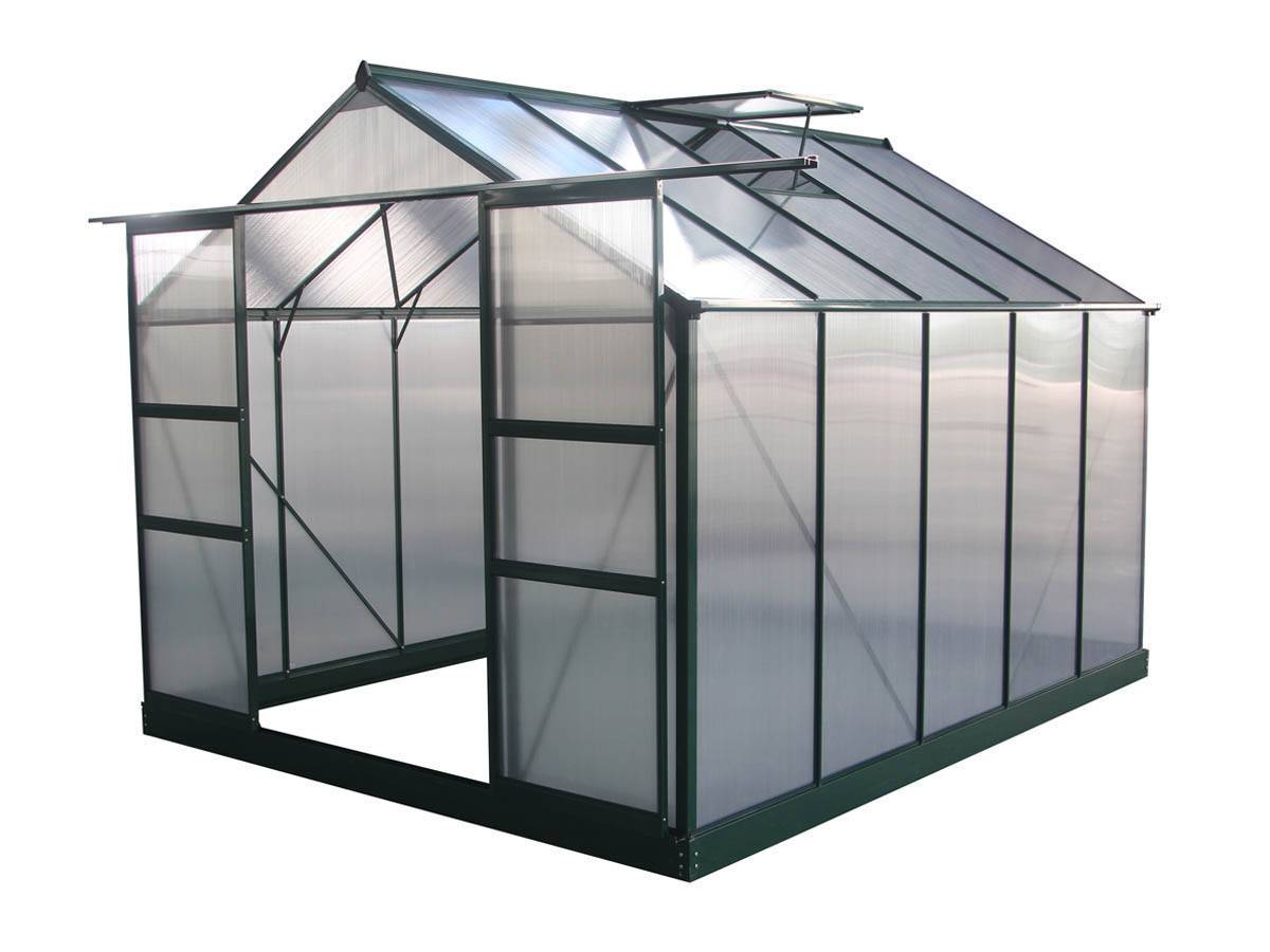 Serre Jardin Polycarbonate "dahlia" Vert Sapin 7,67 M² -habitat Et Jardin