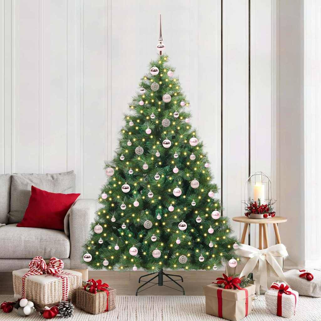 Sapin de Noël | Arbre de Noël artificiel avec 300 LED Vert 180 cm PE et PVC Maison Chic - Image 2