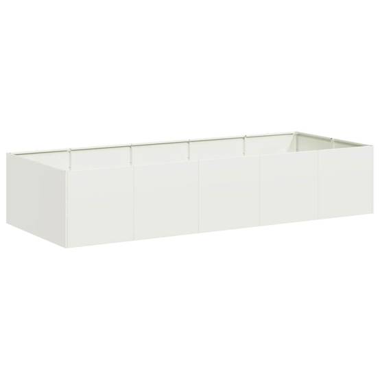 Potager surélevé Acier rectangulaire pour Jardin Terrasse Blanc 200x80x40 cm – ComfortXL Outdoor Living - Image 2