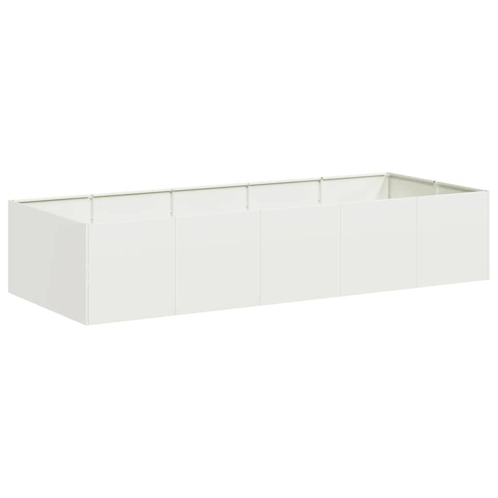 Potager surélevé Acier rectangulaire pour Jardin Terrasse Blanc 200x80x40 cm – ComfortXL Outdoor Living - Image 2