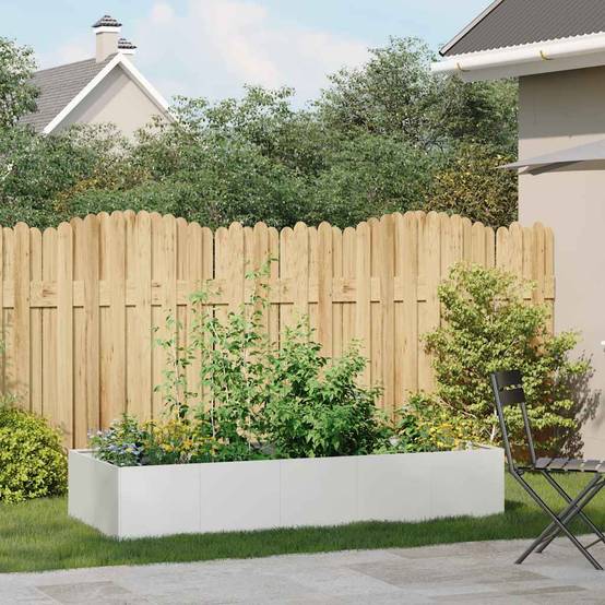 Potager surélevé Acier rectangulaire pour Jardin Terrasse Blanc 200x80x40 cm – ComfortXL Outdoor Living - Image 3