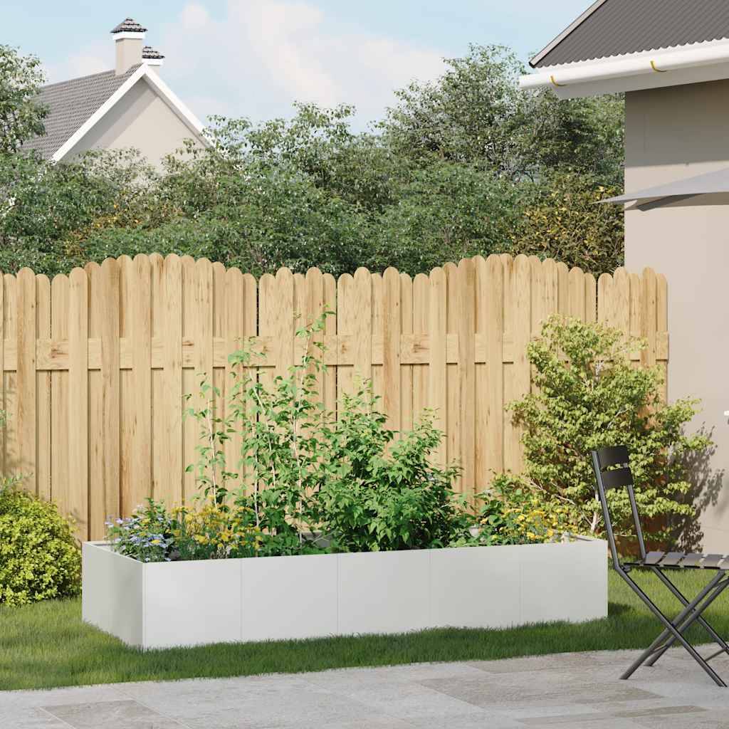 Potager surélevé Acier rectangulaire pour Jardin Terrasse Blanc 200x80x40 cm – ComfortXL Outdoor Living - Image 3