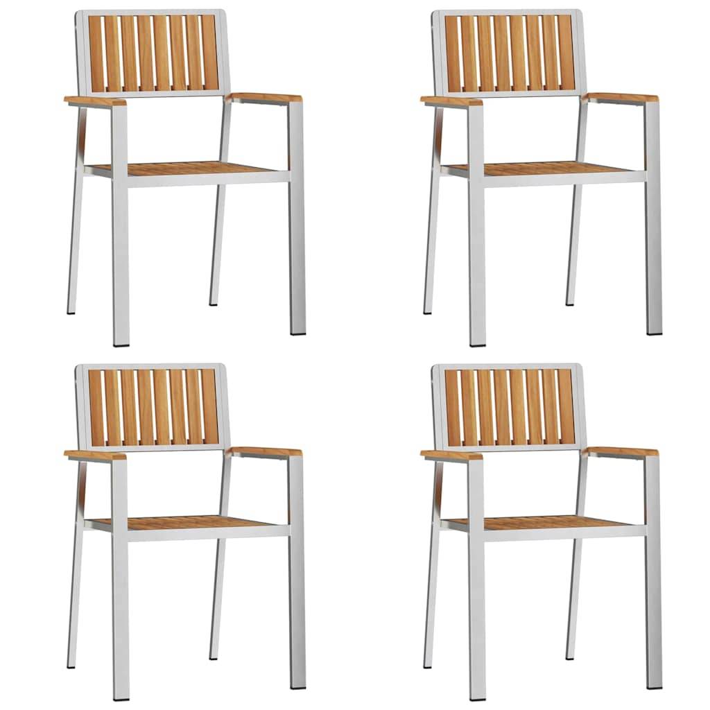 Ensemble de repas extérieur 5 pcs Bois de Teck Massif Marron 180 x 90 x 75 cm - PANGIVO - Image 6