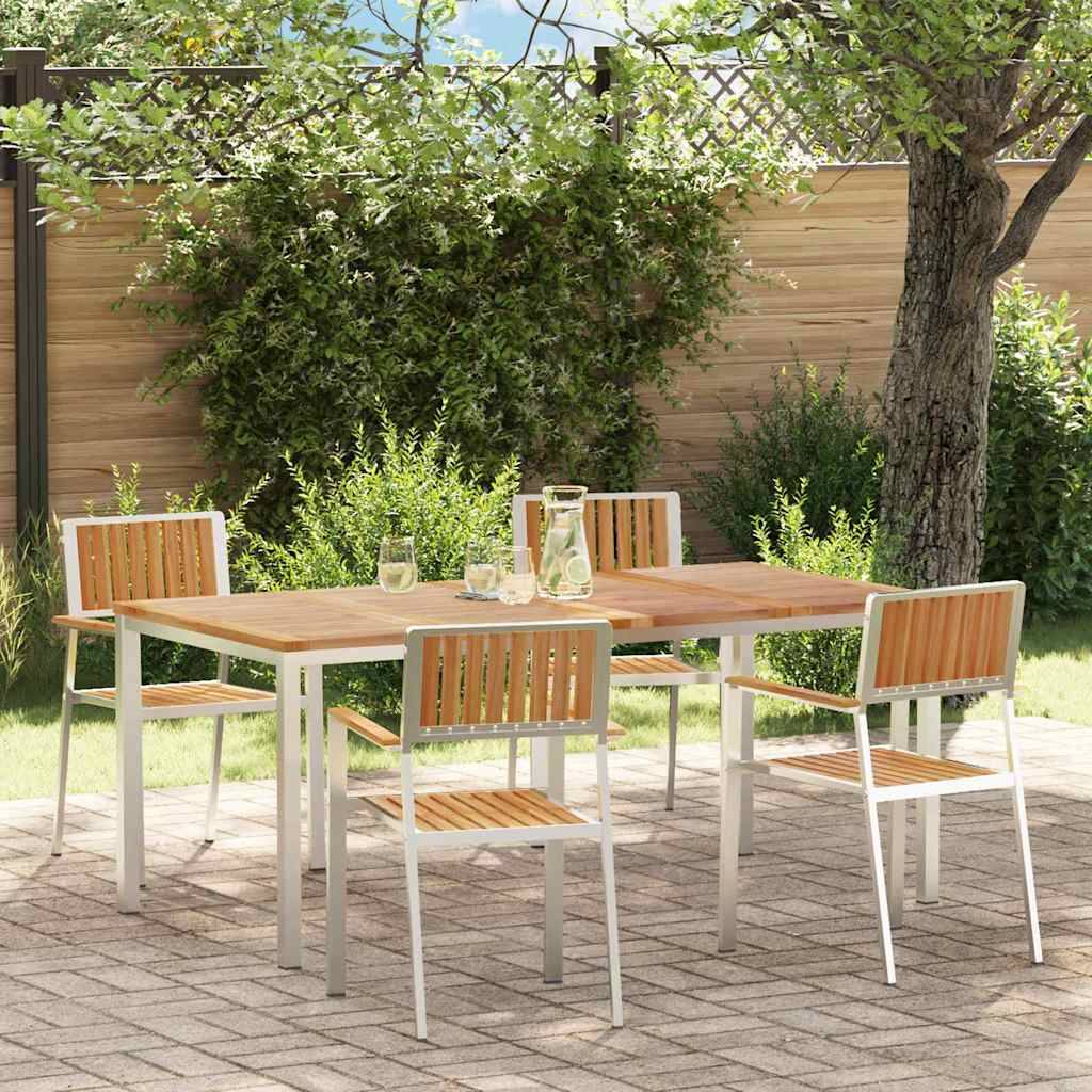 Ensemble de repas extérieur 5 pcs Bois de Teck Massif Marron 180 x 90 x 75 cm - PANGIVO - Image 1