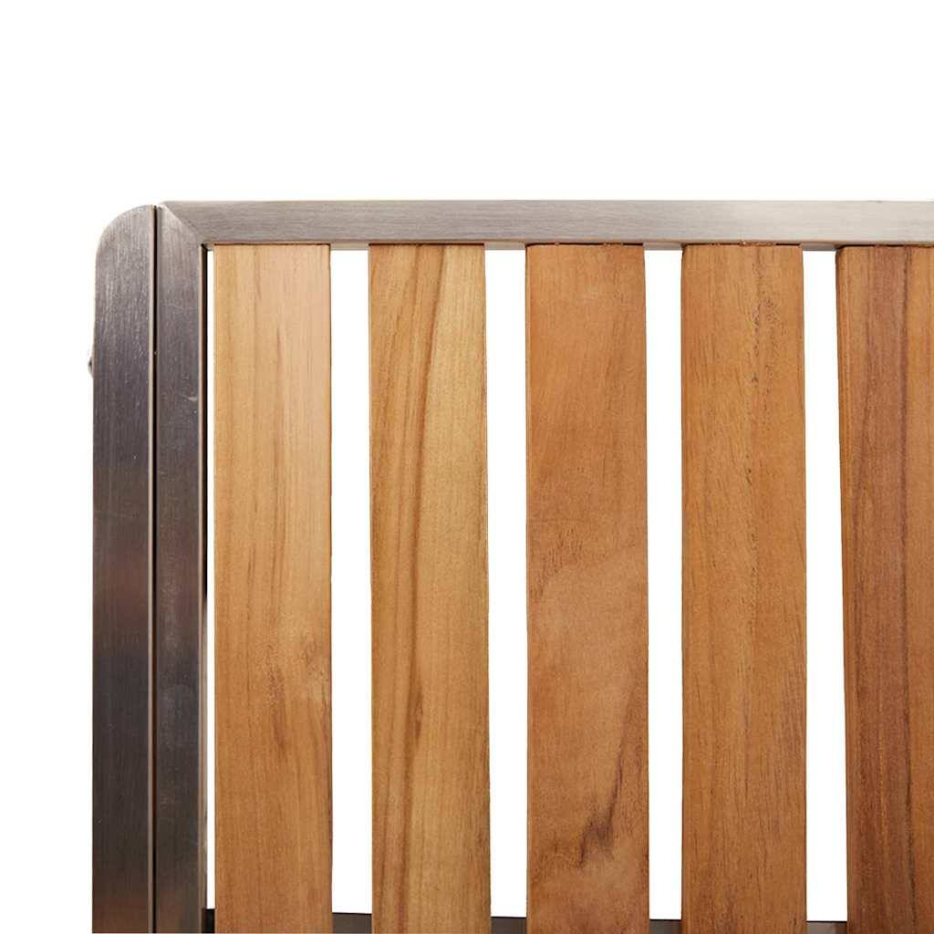 Ensemble de repas extérieur 5 pcs Bois de Teck Massif Marron 180 x 90 x 75 cm - PANGIVO - Image 8