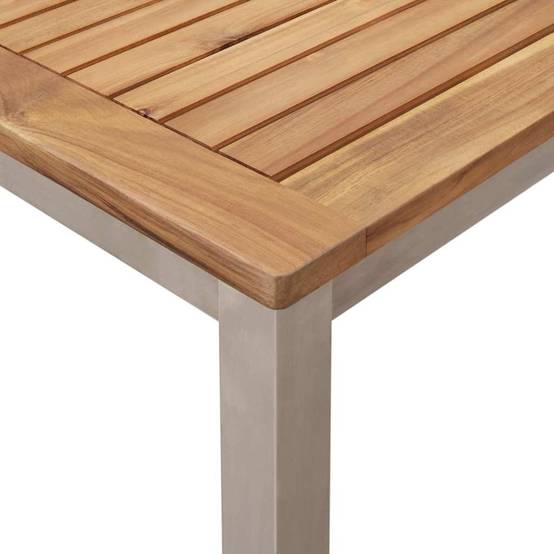 Ensemble de repas extérieur 5 pcs Bois de Teck Massif Marron 180 x 90 x 75 cm - PANGIVO - Image 9