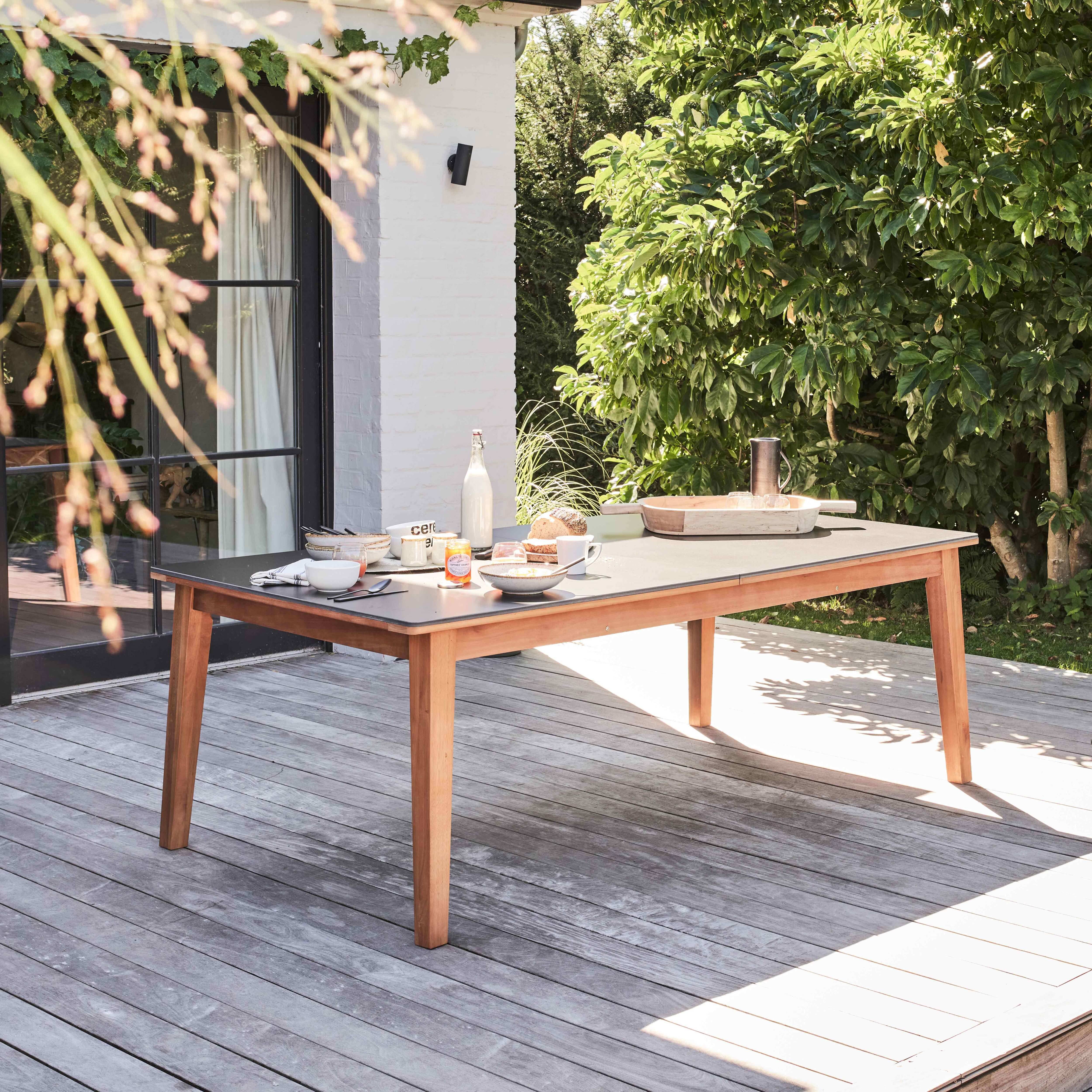 Oviala - Table de jardin extensible bois d'eucalyptus 220-300cm 8 à 12 places Arles - Oviala - Image 4