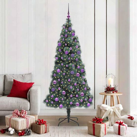 Sapin de Noël | Arbre de Noël artificiel pré-éclairé avec ensemble de boules Maison Chic - Image 2
