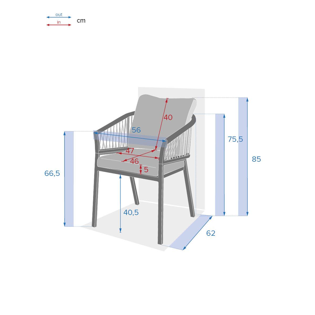 Hesperide - Lot de 2 fauteuils de jardin "Oriengo" taupe & blanc en aluminium et mailles tressées - Hespéride - Image 7