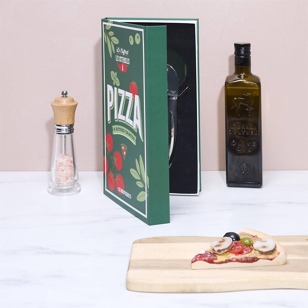 Cook Concept - Coffret Ustensiles Pizza "Livre" 32cm Vert - Image 4