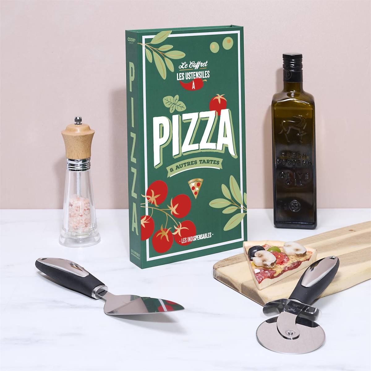 Cook Concept - Coffret Ustensiles Pizza "Livre" 32cm Vert - Image 3