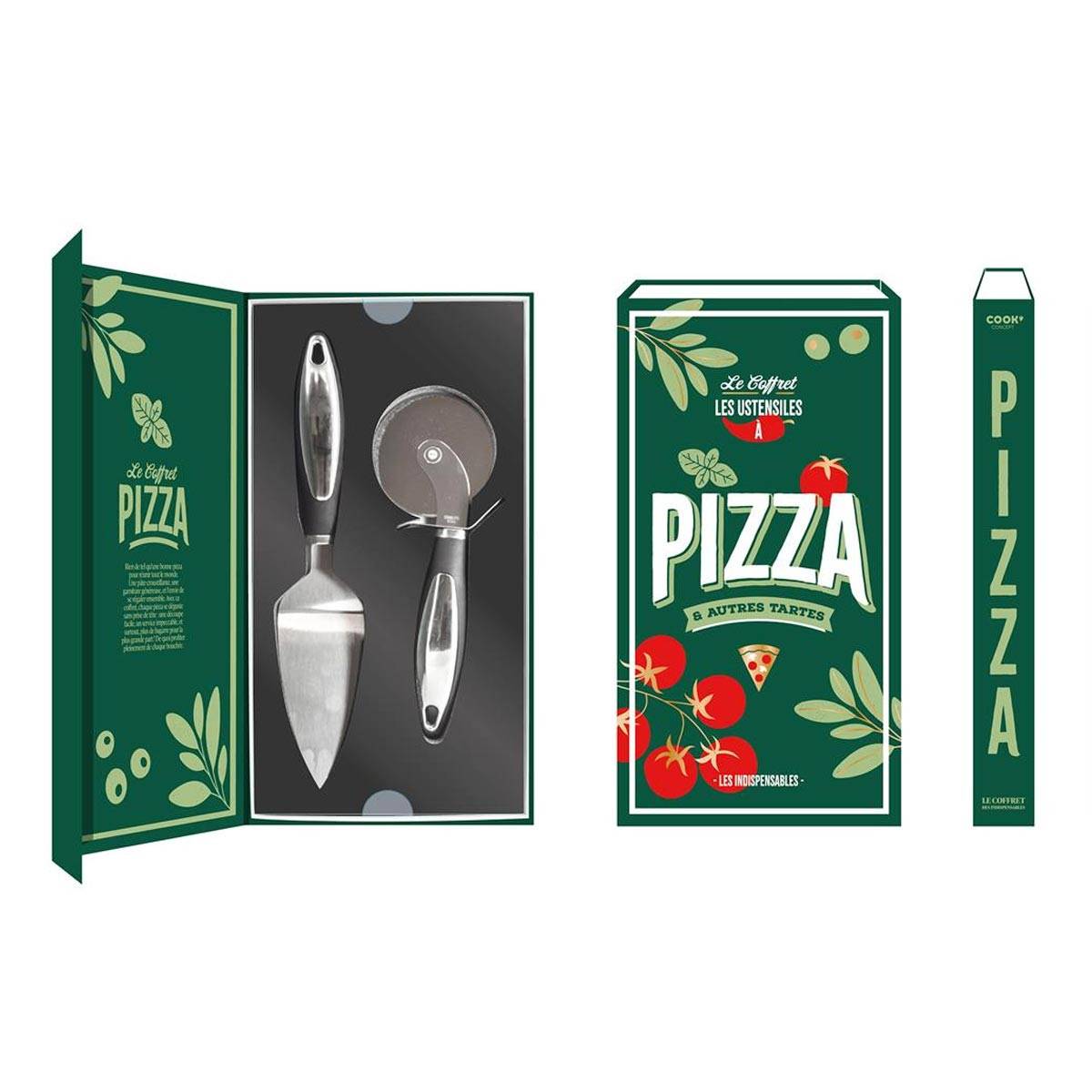Cook Concept - Coffret Ustensiles Pizza "Livre" 32cm Vert - Image 2