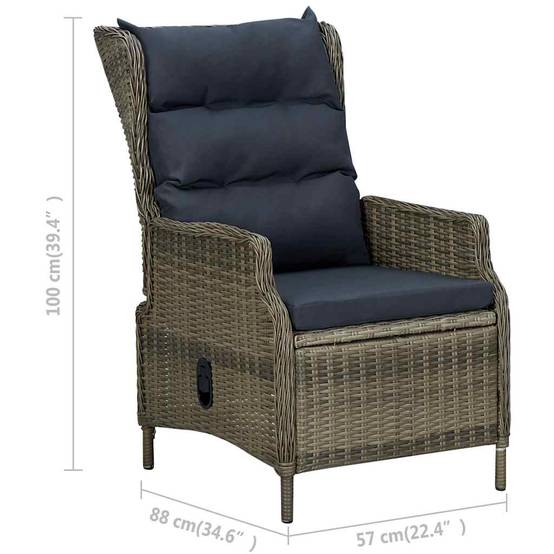ComfortXL - Fauteuil de Jardin Inclinable en Résine Tressée avec Coussins Douillets pour Balcon Marron – ComfortXL Outdoor Living - Image 7
