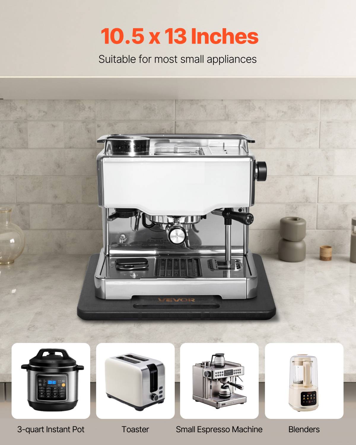 VEVOR Plateau Coulissant pour Appareils Électroménagers Cuisine 26,7x33 cm Noir - Image 3