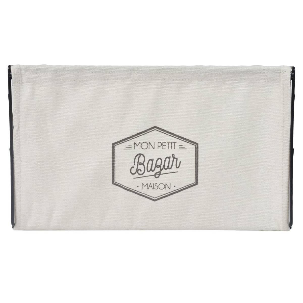 The Home Deco Factory - Bac de Rangement "Mon Petit Bazar" 38cm Noir - Image 2