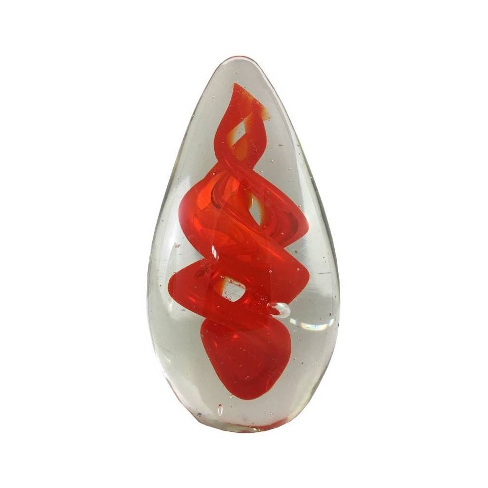 Presse papier sulfure "Spirales" en verre orange 14 x 8.5 cm Chemin de campagne - Image 1