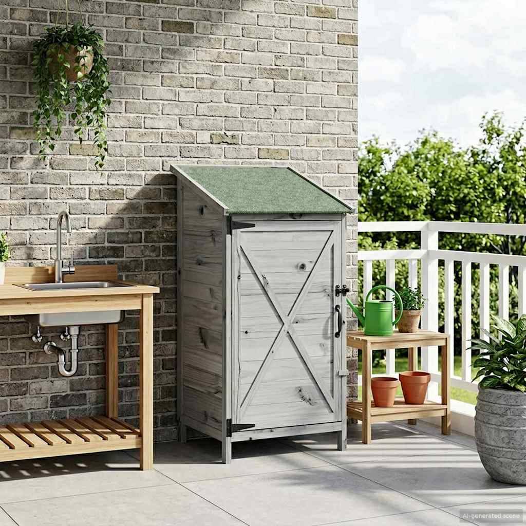 Vidaxl - Abri de jardin Gris 59,5 x 56 x 113,5 cm Bois d'ingénierie vidaXL 42033470 - Image 4