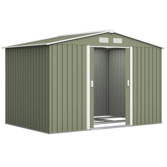 ComfortXL - Abri de jardin métal avec kit fondation rangement outils 277x195x192cm vert - ComfortXL Outdoor Living - Image 1