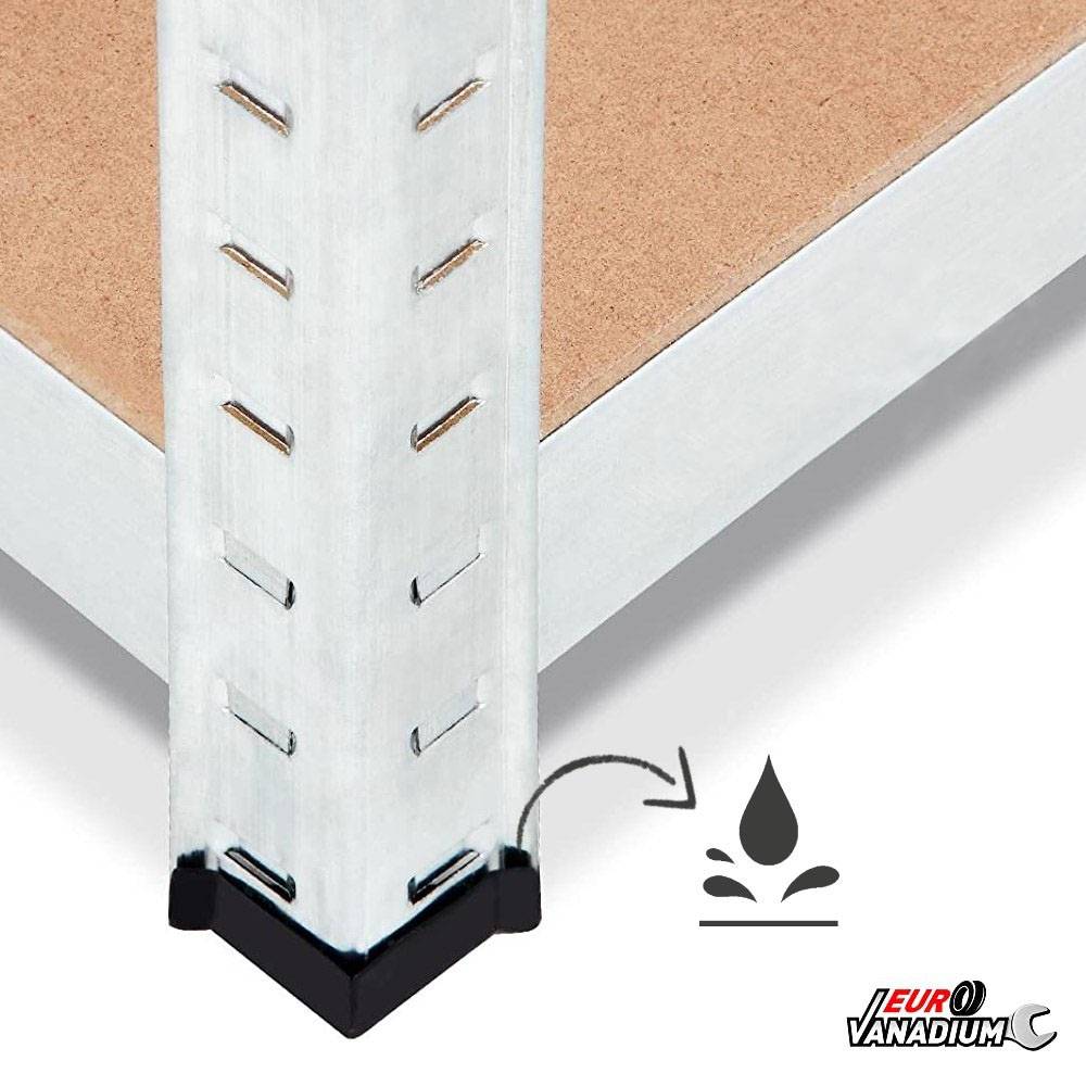 Triple étagère charges lourdes - 2M10 de long -12 plateaux - 210 X 150 - 30 cm - Gris - EURO VANADIUM - Image 6