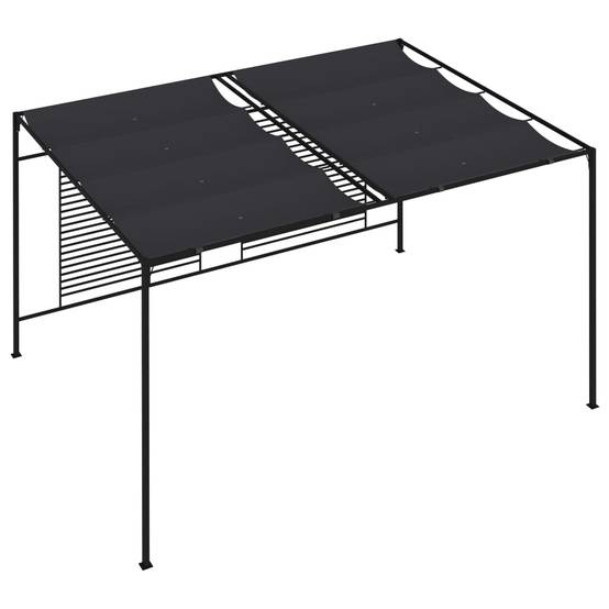 Pergola Jardin - Tonnelle de jardin - Belvédère avec auvent rétractable 4x3x2,3 m Anthracite 180 g/m² MI64 - Image 5