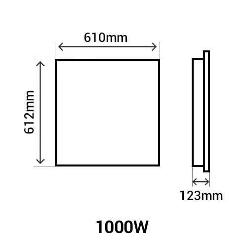 Radiateur gris à inertie pierre - CALDERA II - 1000W - 61x61,2x12,3 cm - programmable - détection fenêtre et présence - Image 3