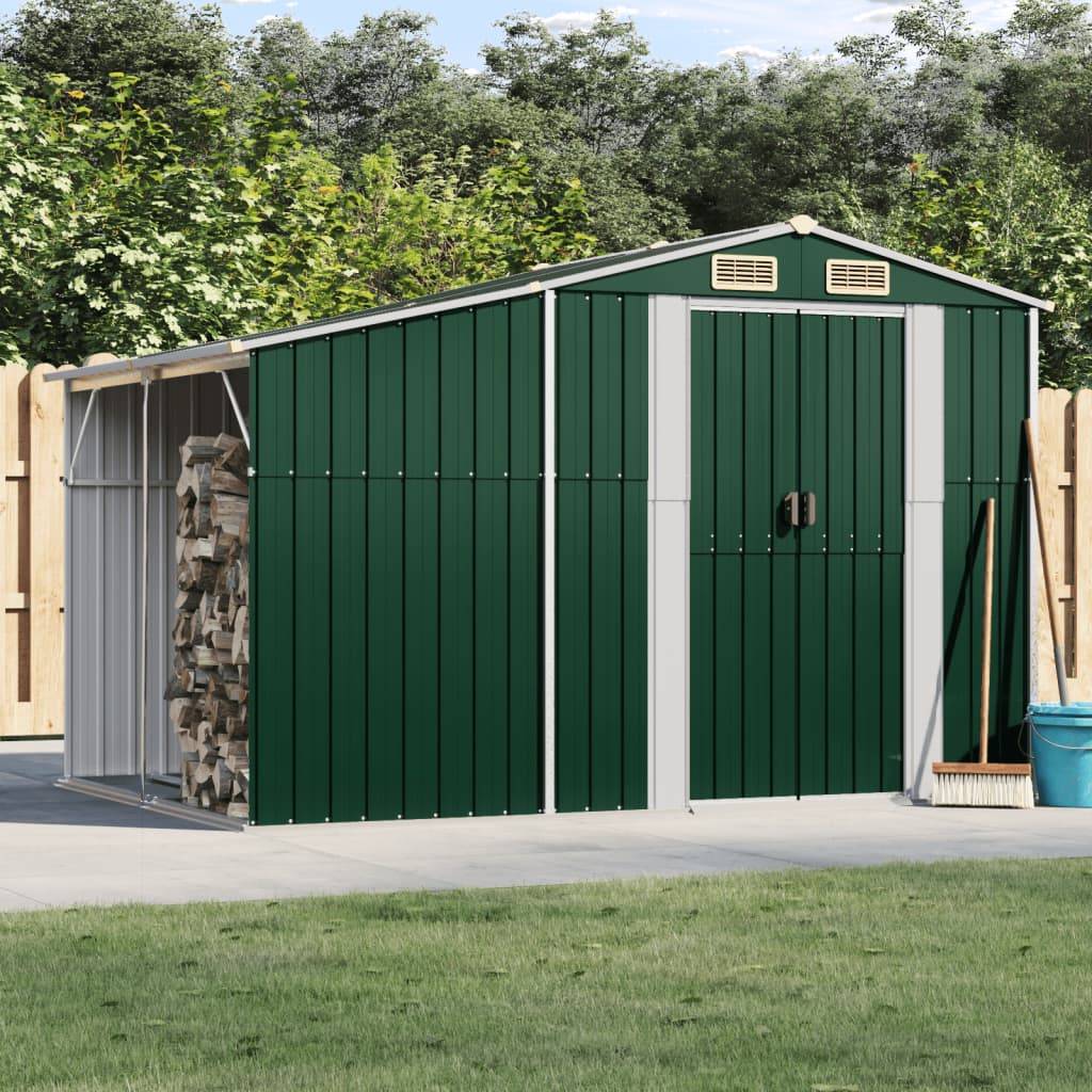 Abri de jardin acier galvanisé vert 277 x 192.5 x 179 cm - PANGIVO - Image 1