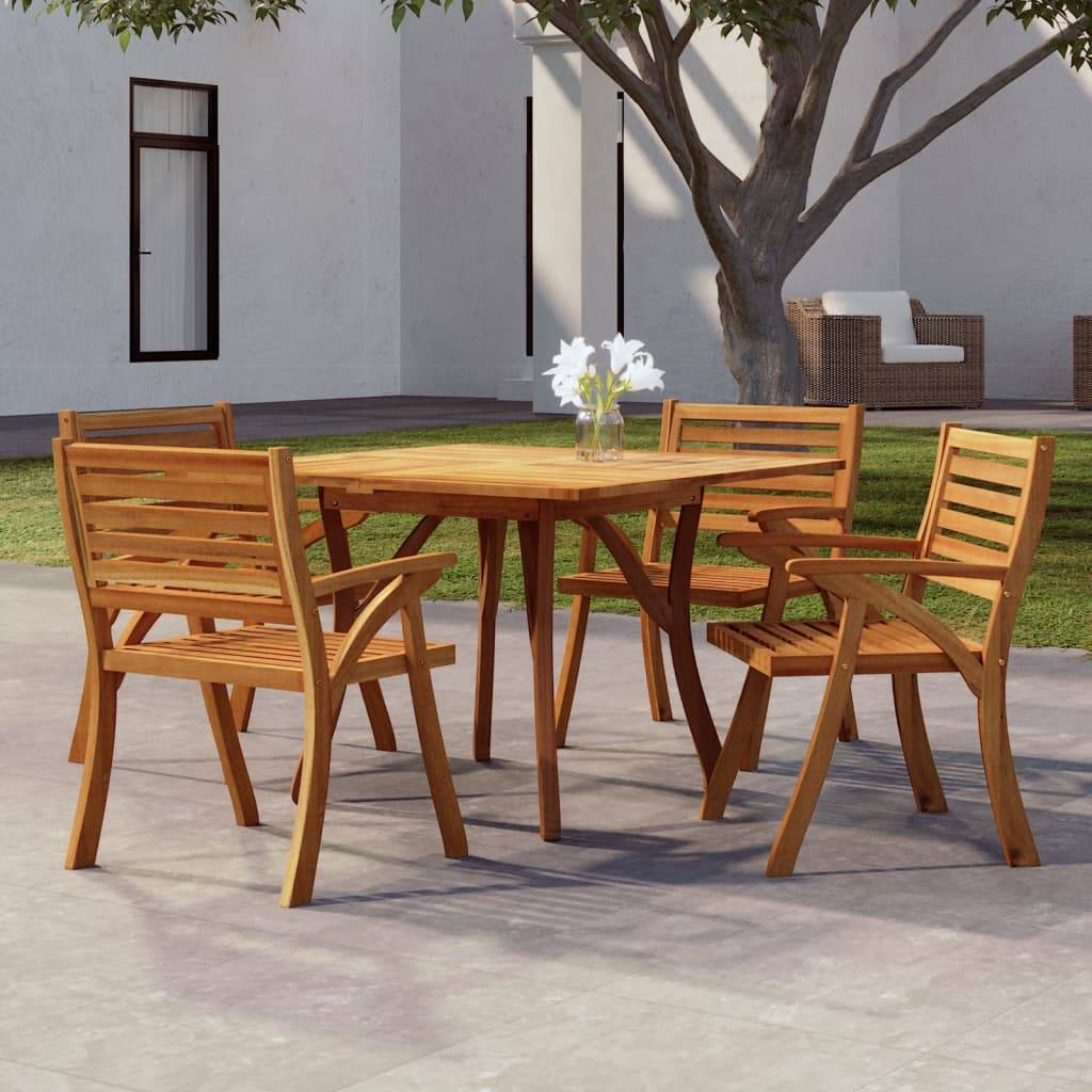 Table de jardin - Table Extérieure - Table De Patio 110x110x75 cm Bois d'acacia solide-JU13683 - Image 2