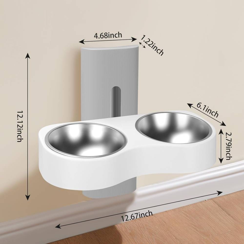 Gamelles Pour Chiens Et Chats Amovibles Facile à Nettoyer, Construction Robuste Résistante au Basculement Blanche - Lytech - Image 5