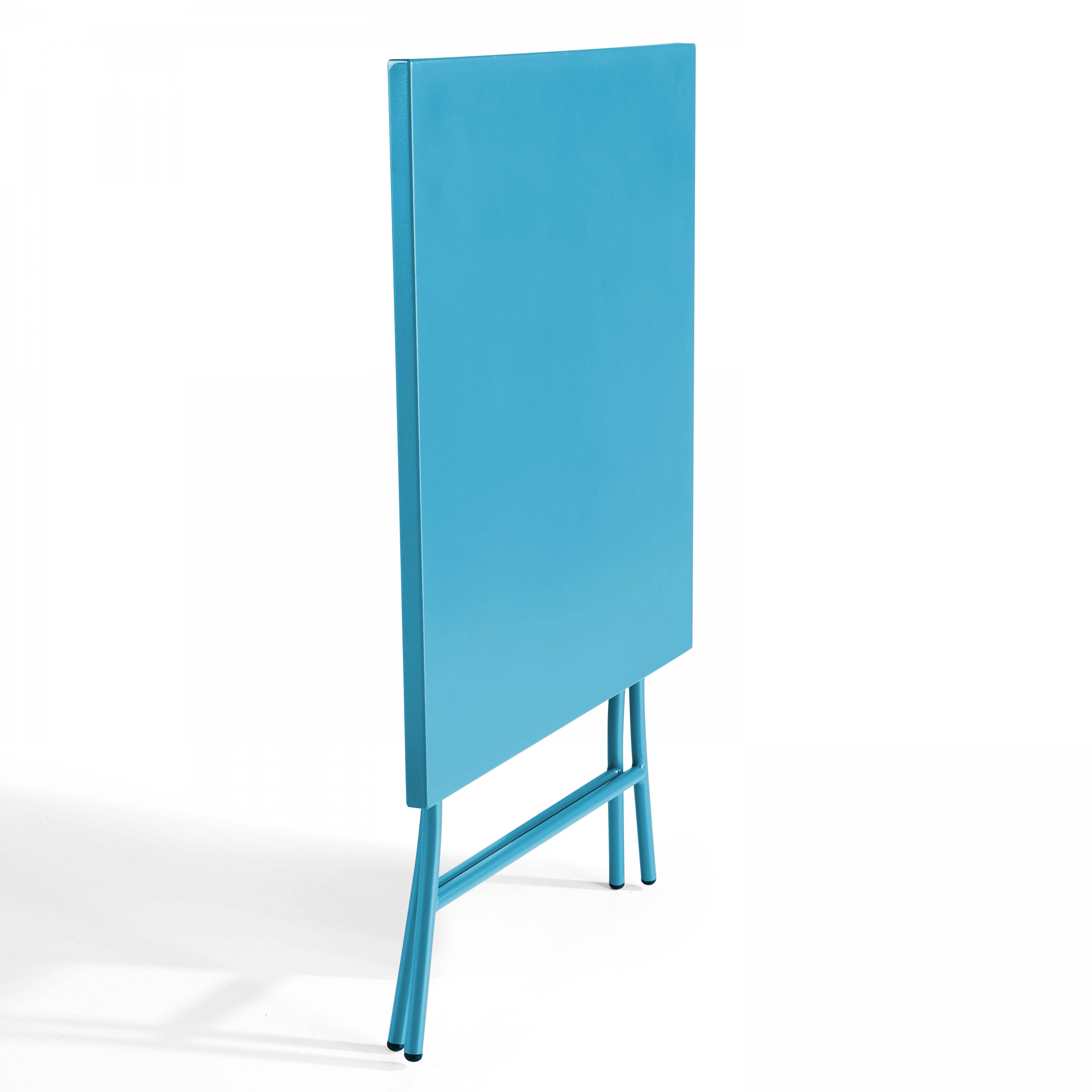 Oviala - Ensemble table de jardin pliante et 2 chaises acier bleu Palavas - Oviala - Image 3