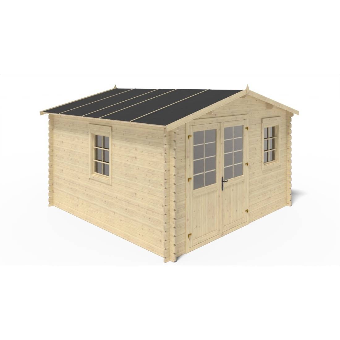 Altanka - Abri de jardin en bois - 16m2 - 4x4m - Ep. 40mm - Couleur: naturel - DOM611 - ALTANKA - Image 7