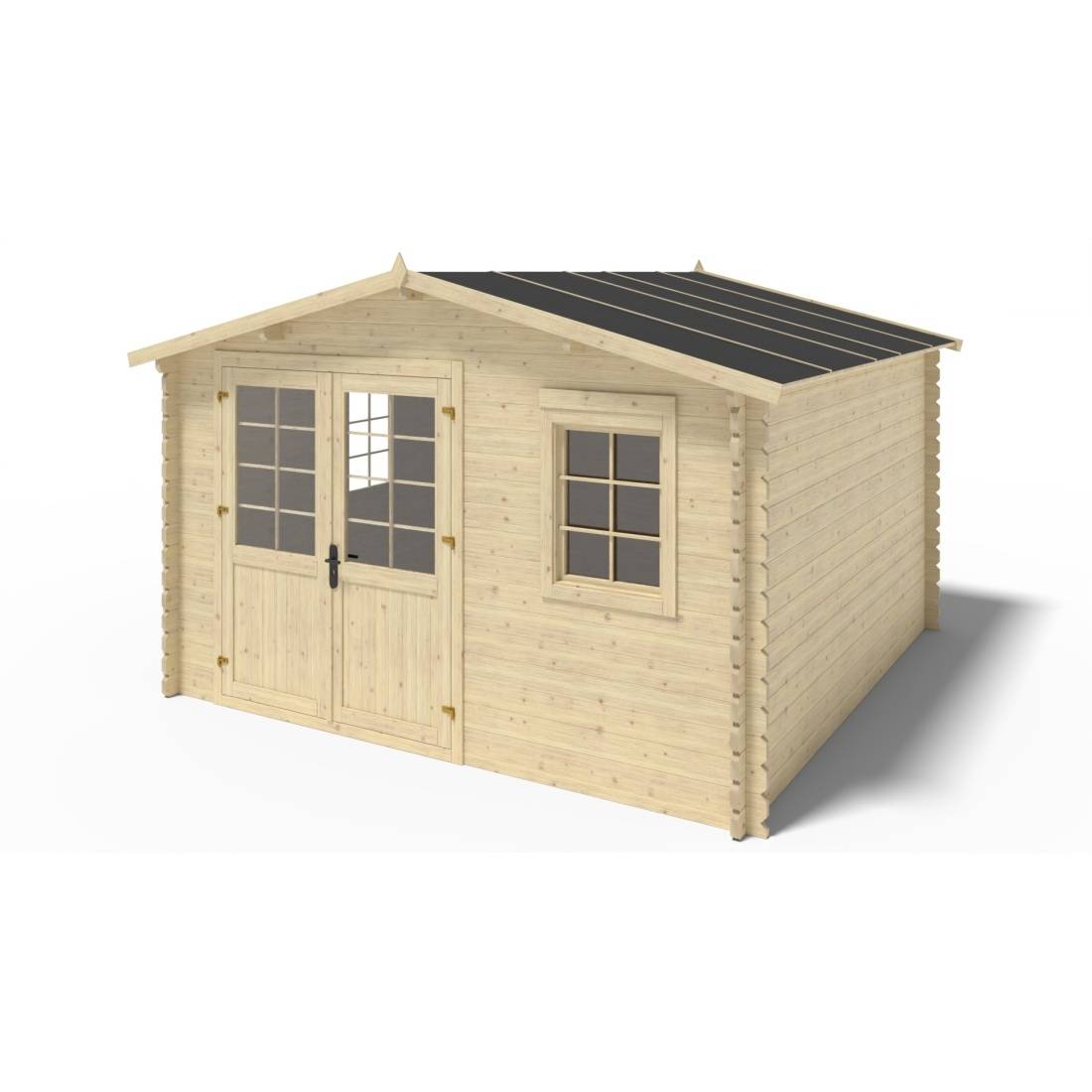 Altanka - Abri de jardin en bois - 16m2 - 4x4m - Ep. 40mm - Couleur: naturel - DOM611 - ALTANKA - Image 1