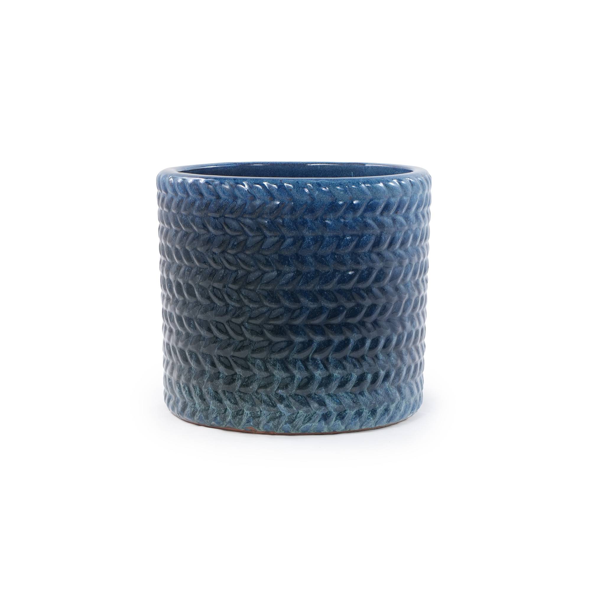 ComfortXL - Pot de fleurs céramique Ø24,5 cm bleu foncé pour plantes intérieur avec drainage - ComfortXL Outdoor Living - Image 1