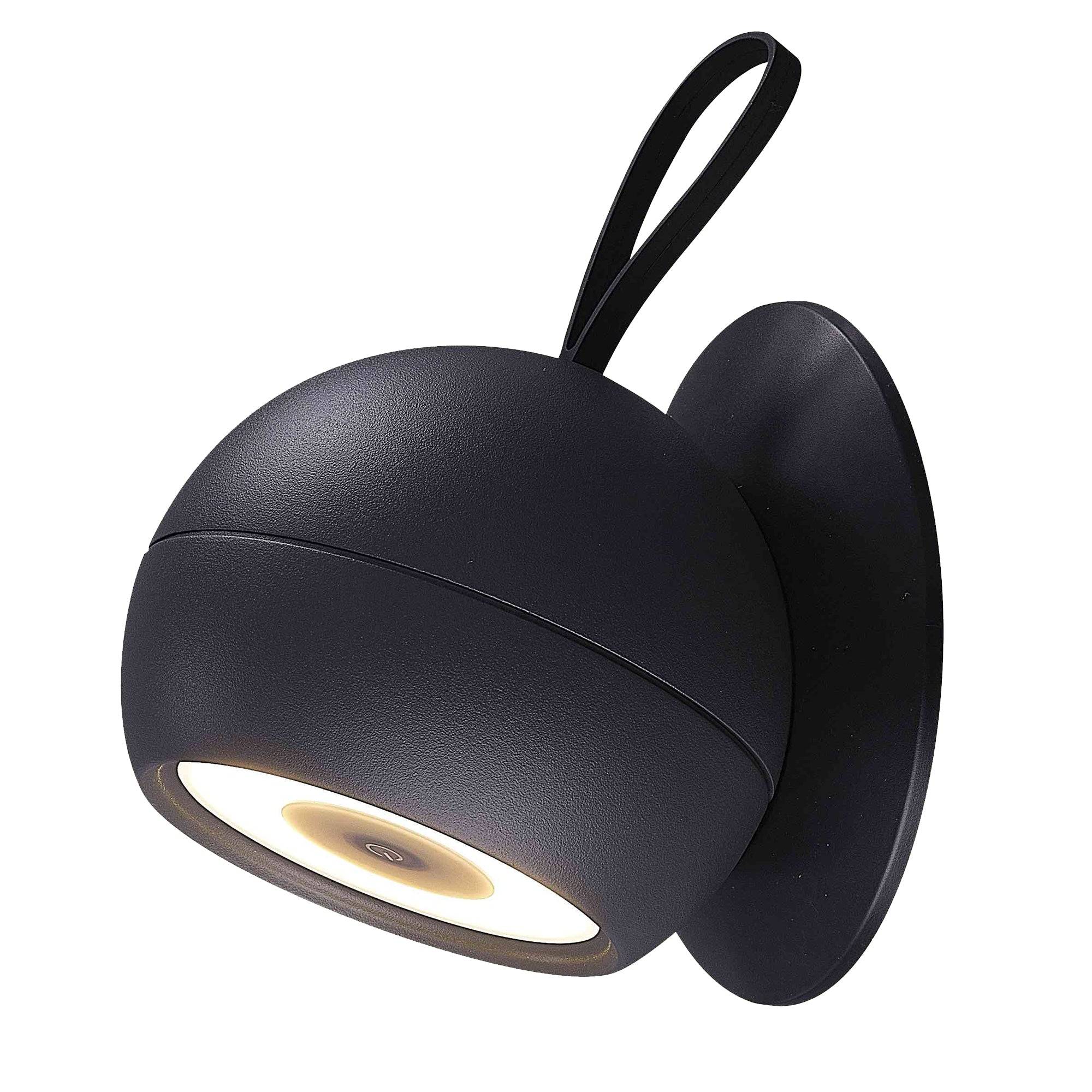 Lumisky - Lampe nomade ORBY Noir Aluminium H14.5 cm - Image 1
