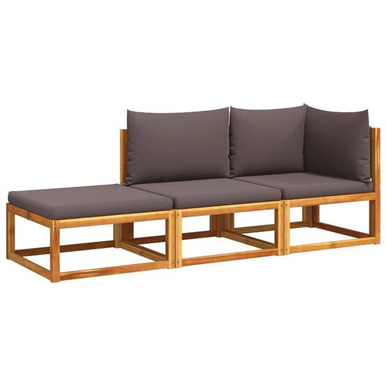 Méridienne de Jardin 3 Pièces Bois Acacia & Corde, Module Canapé avec Repose-Pieds – ComfortXL Outdoor Living - Image 2