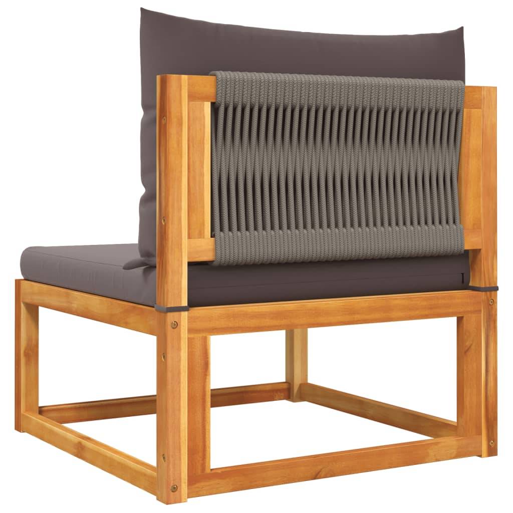 Méridienne de Jardin 3 Pièces Bois Acacia & Corde, Module Canapé avec Repose-Pieds – ComfortXL Outdoor Living - Image 7
